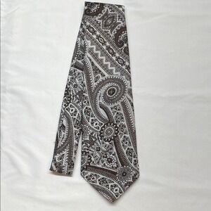 Givenchy Necktie Mens OS Brown‎ Paisley Silk Luxury Excellent Paris Gentleman